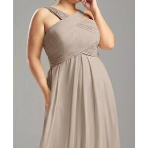 AW BRIDAL SZ 12 L taupe Vienna wedding Guest formal party maxi dress NEW B101
